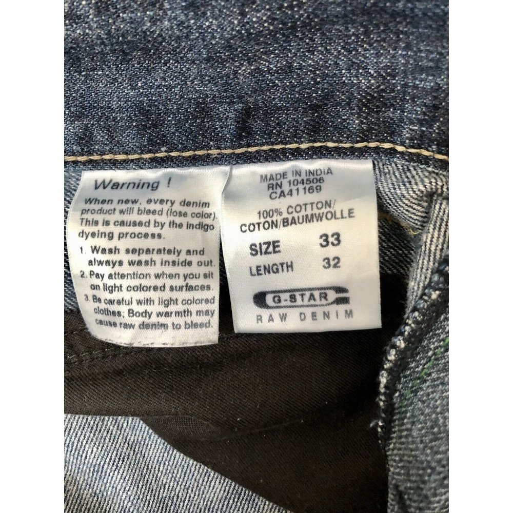 G-Star Raw 3301 Slim Fit Medium Aged Cuffed Denim Blue Jean Shorts Mens W33 L32 - Picture 7 of 9